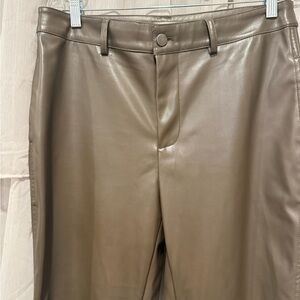 BCBGeneration Taupe Leather Pants